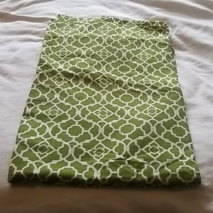 Green & White Patterned Curtains 2 panels